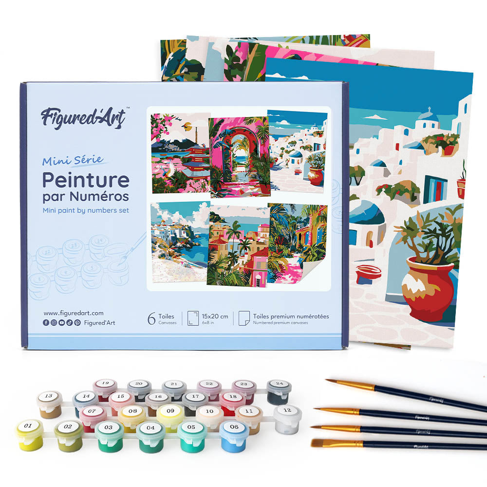 Paint by Numbers – 6 Canvas Set | Mediterranean Scenes Figured'Art