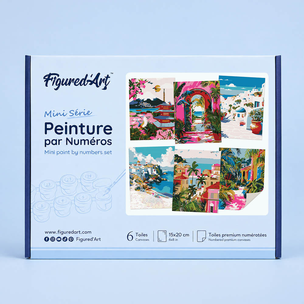 [PRE-ORDER] Mini Serie Paint by Numbers 15x20cm (6 pieces) - Mediterranean Scenes