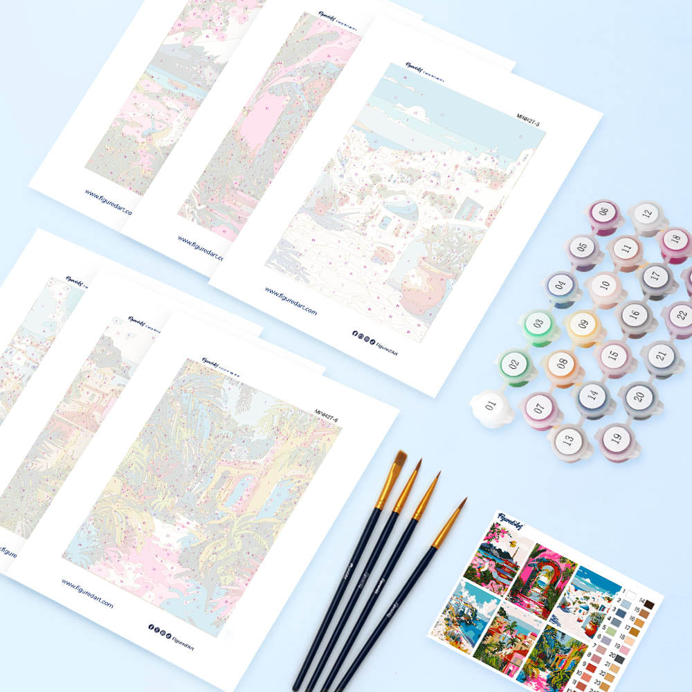 [PRE-ORDER] Mini Serie Paint by Numbers 15x20cm (6 pieces) - Mediterranean Scenes