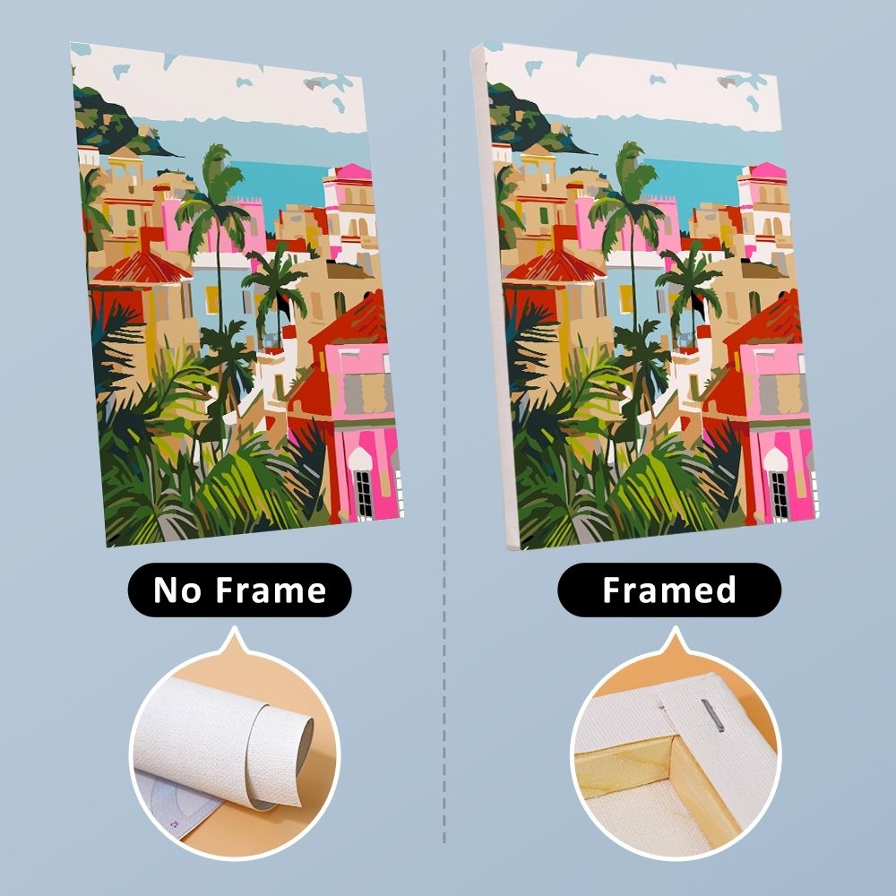 [PRE-ORDER] Mini Paint by Numbers 15x20cm Framed Canvas (6 pieces) - Mediterranean Scenes