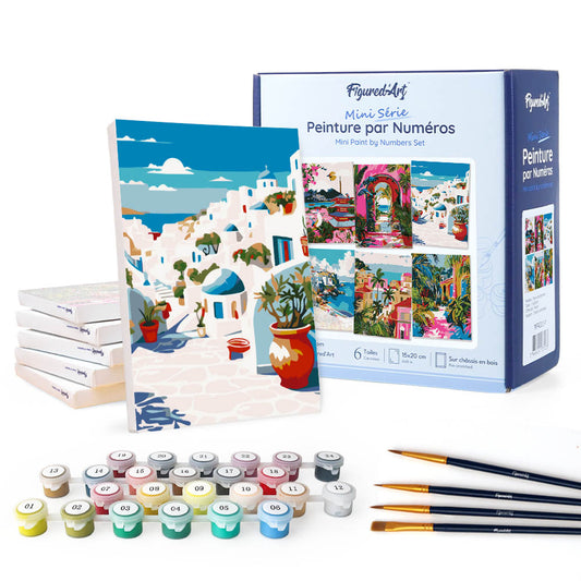 Paint by Numbers – 6 Canvas Set | Mediterranean Scenes Figured'Art
