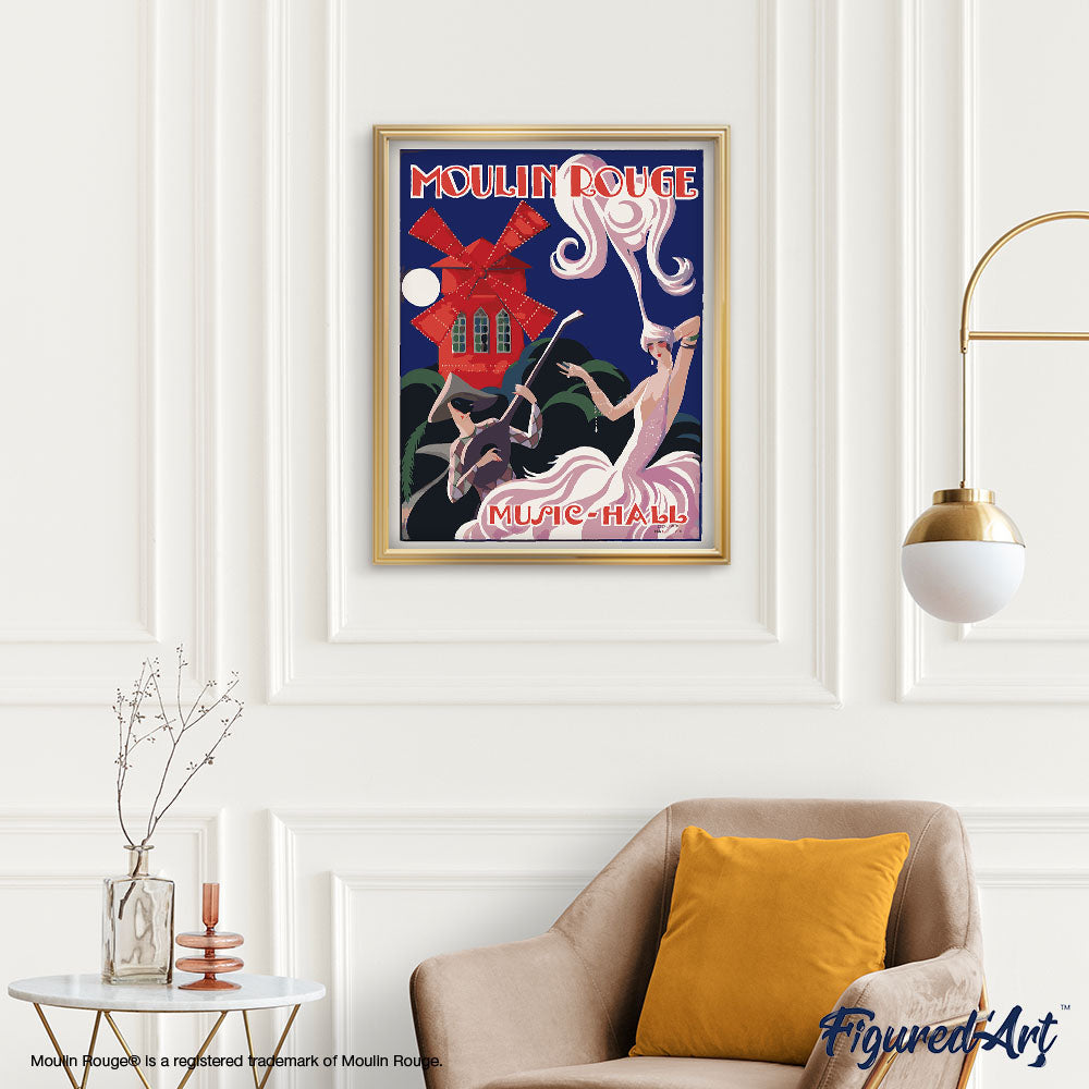 Paint by numbers Poster Moulin Rouge - Music Hall - Framed canvas