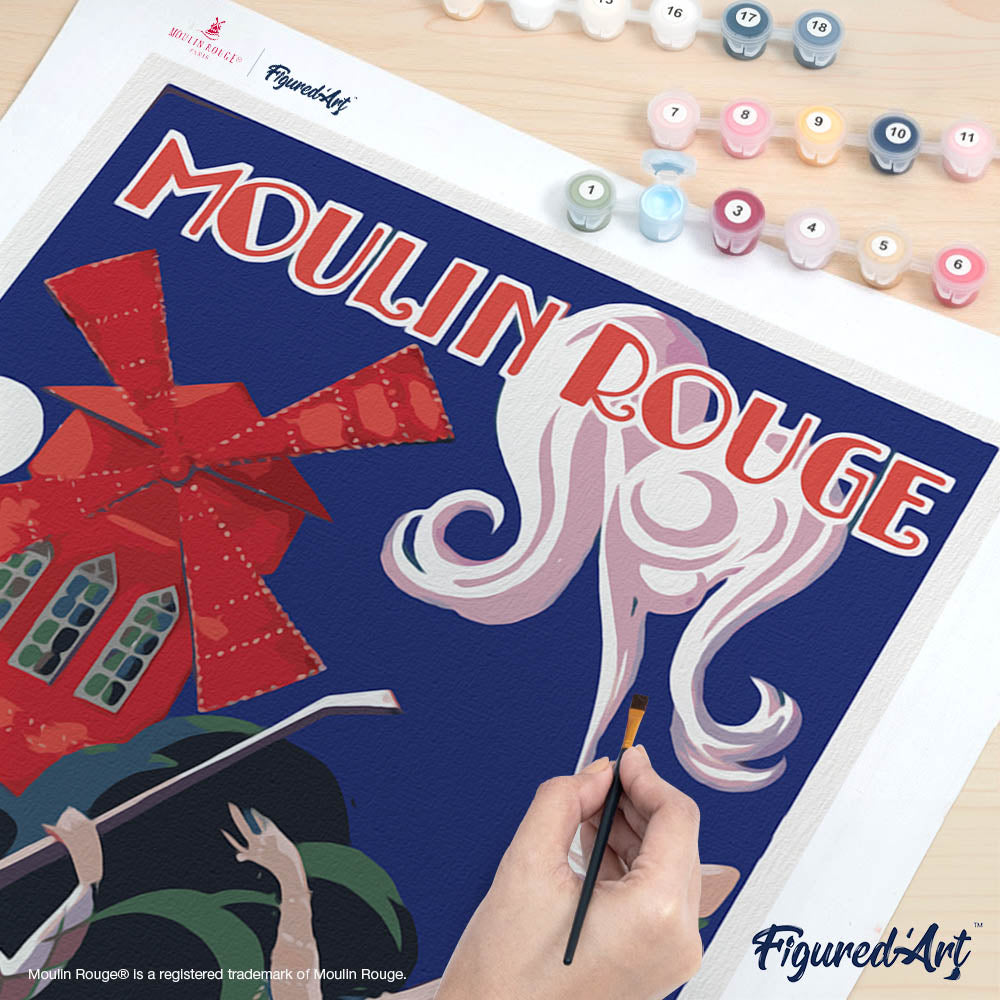 Paint by numbers Poster Moulin Rouge - Music Hall - Rolled canvas