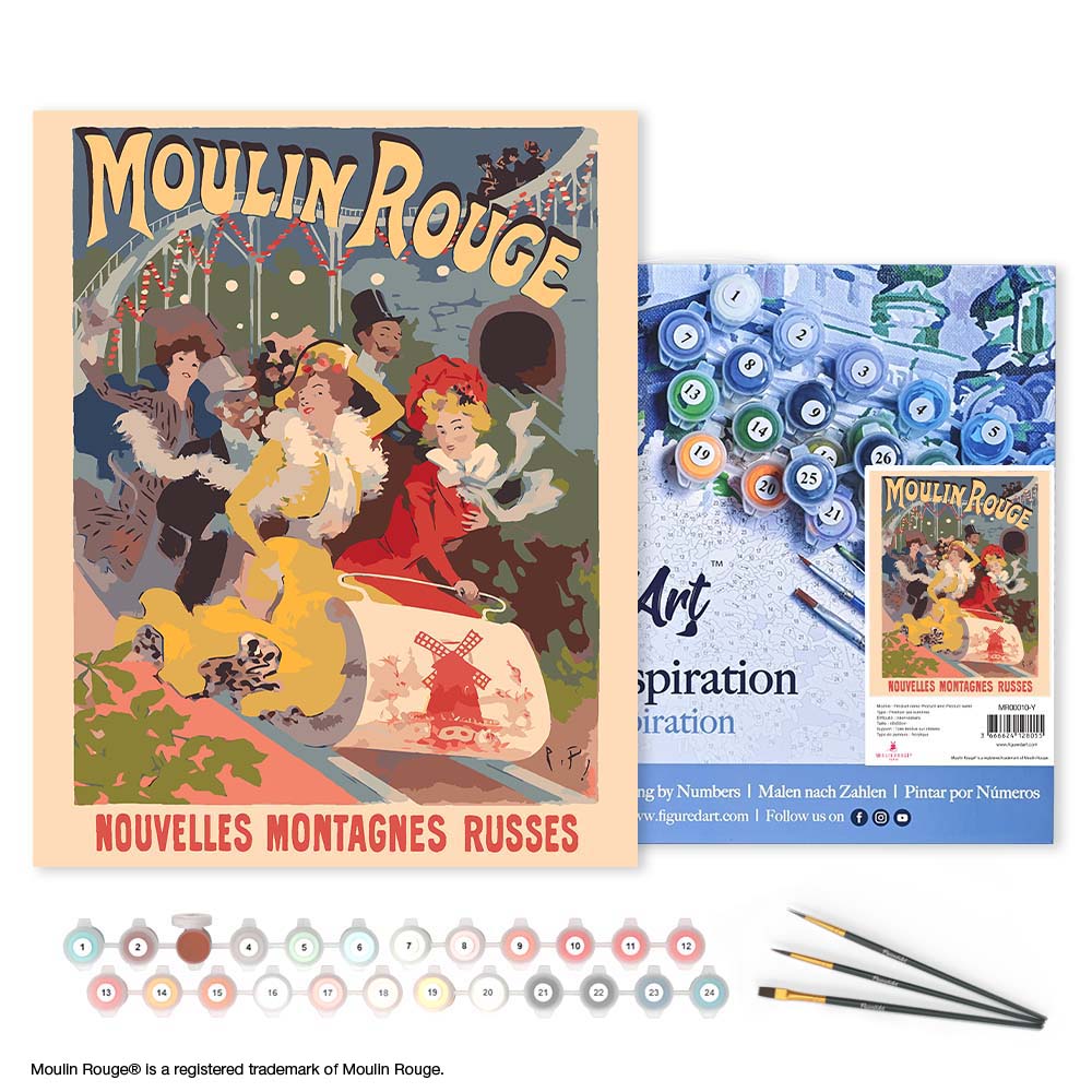 Paint by numbers Poster Moulin Rouge - New Roller Coasters - Framed canvas