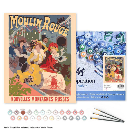 Paint by numbers Poster Moulin Rouge - New Roller Coasters - Framed canvas