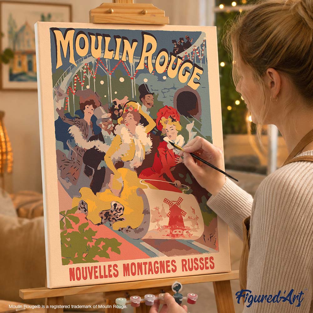 Paint by numbers Poster Moulin Rouge - New Roller Coasters - Framed canvas