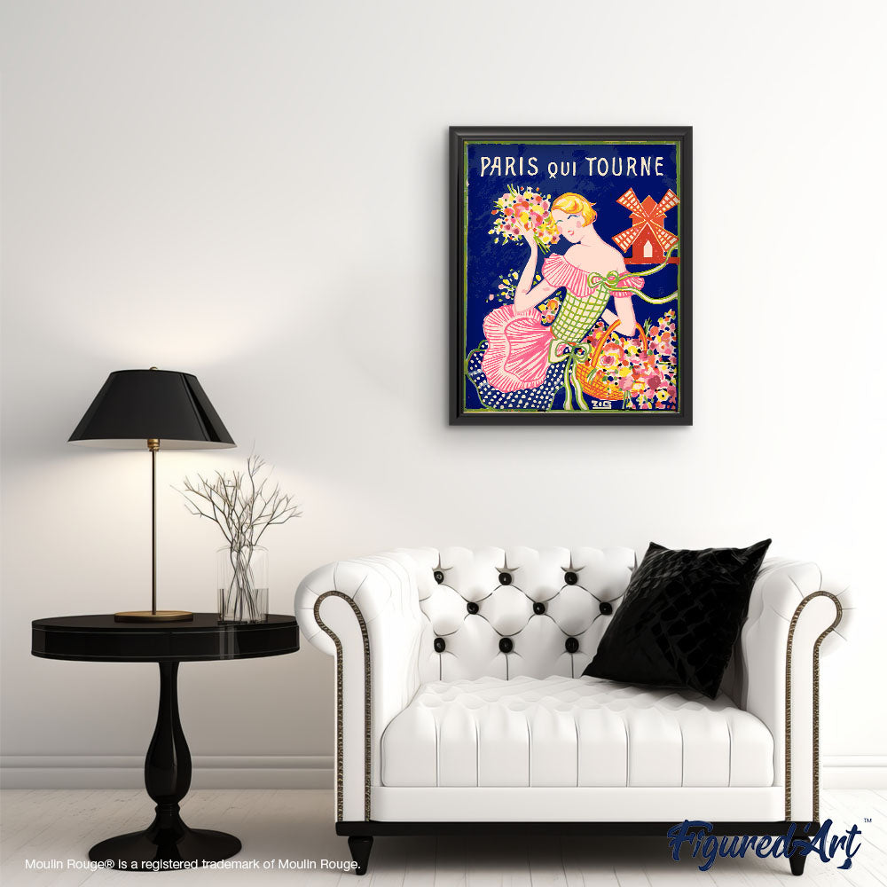 Paint by numbers Poster Moulin Rouge - Paris in Motion - Framed canvas