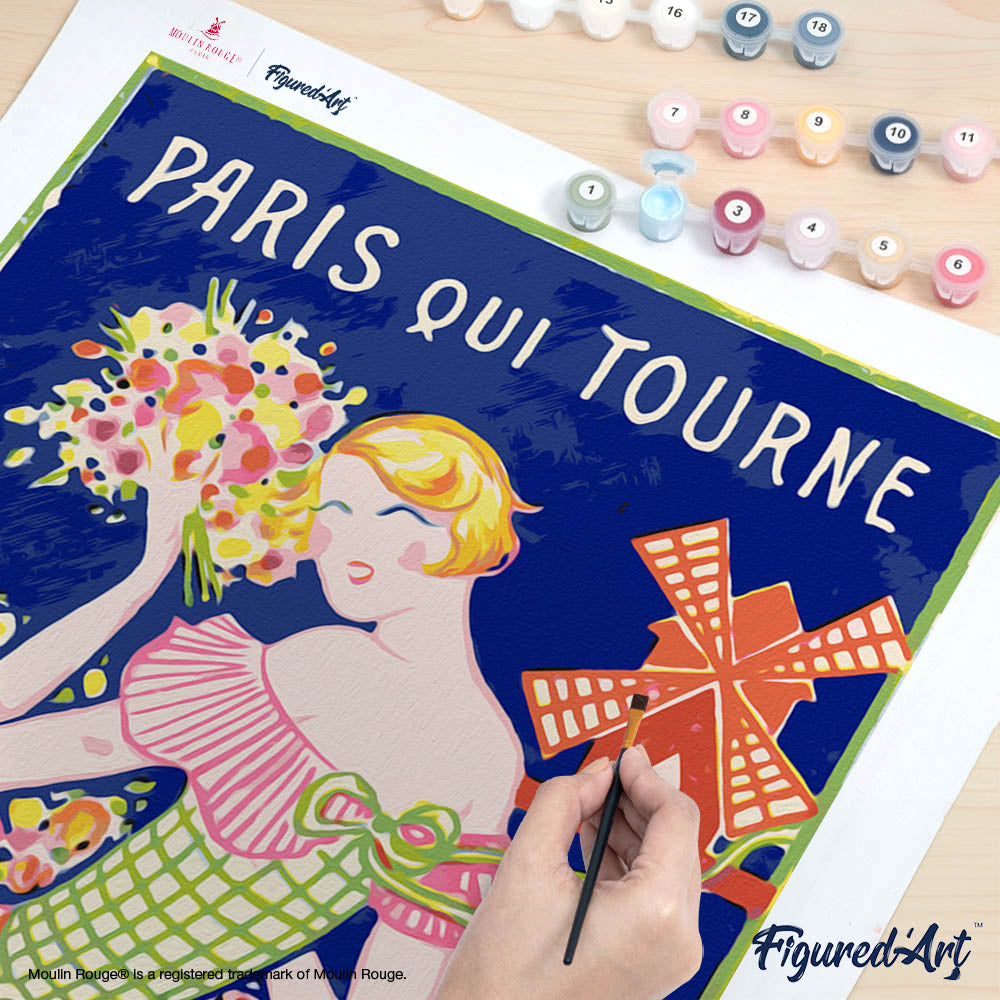 Paint by numbers Poster Moulin Rouge - Paris in Motion - Rolled canvas