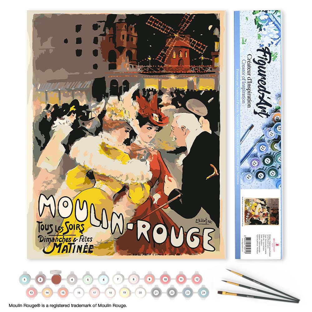 Paint by numbers Poster Moulin Rouge - The Yellow Lady - Rolled canvas