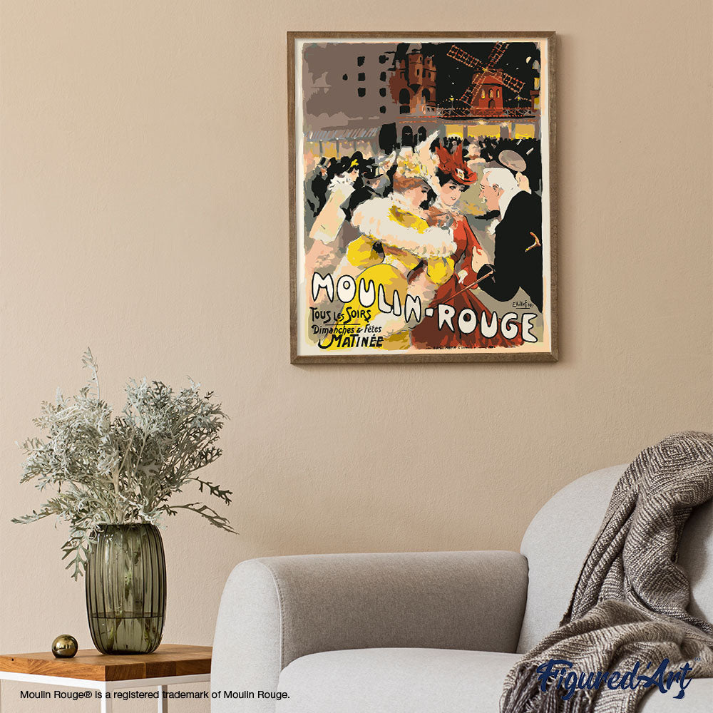 Paint by numbers Poster Moulin Rouge - The Yellow Lady - Rolled canvas
