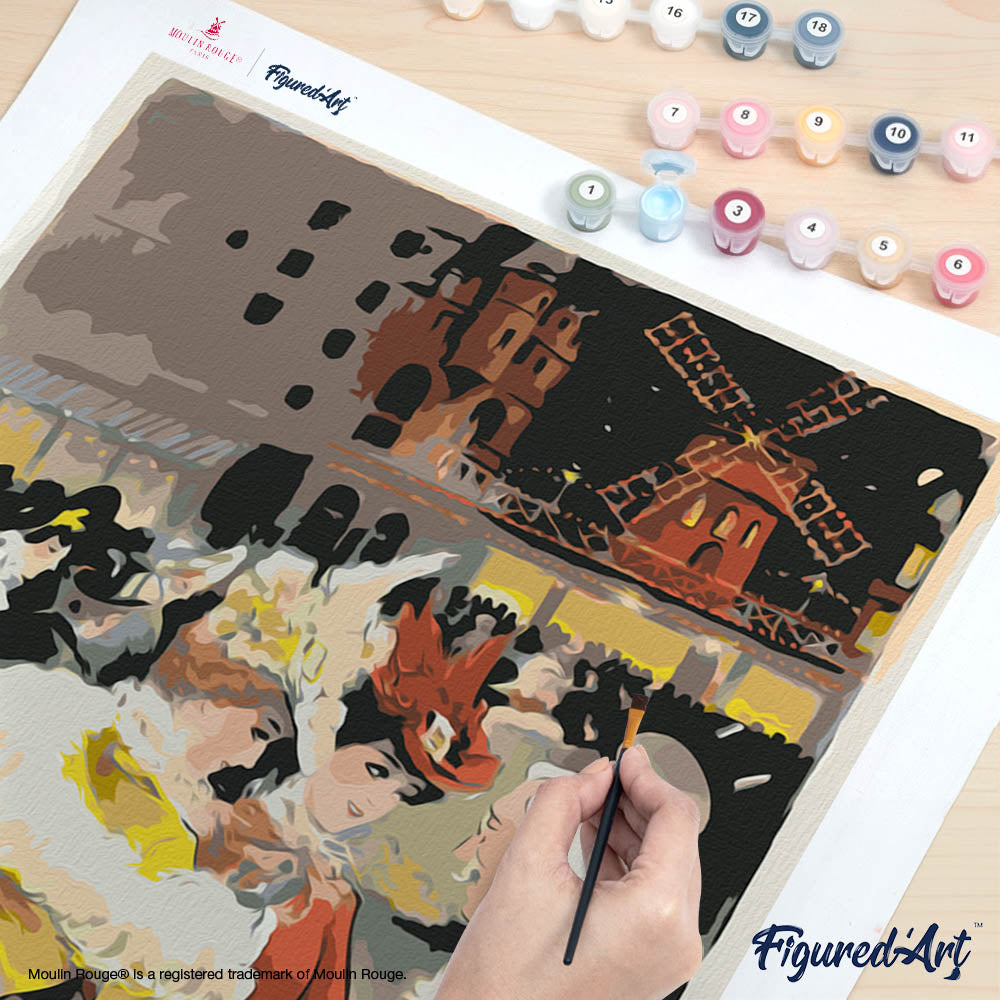 Paint by numbers Poster Moulin Rouge - The Yellow Lady - Rolled canvas