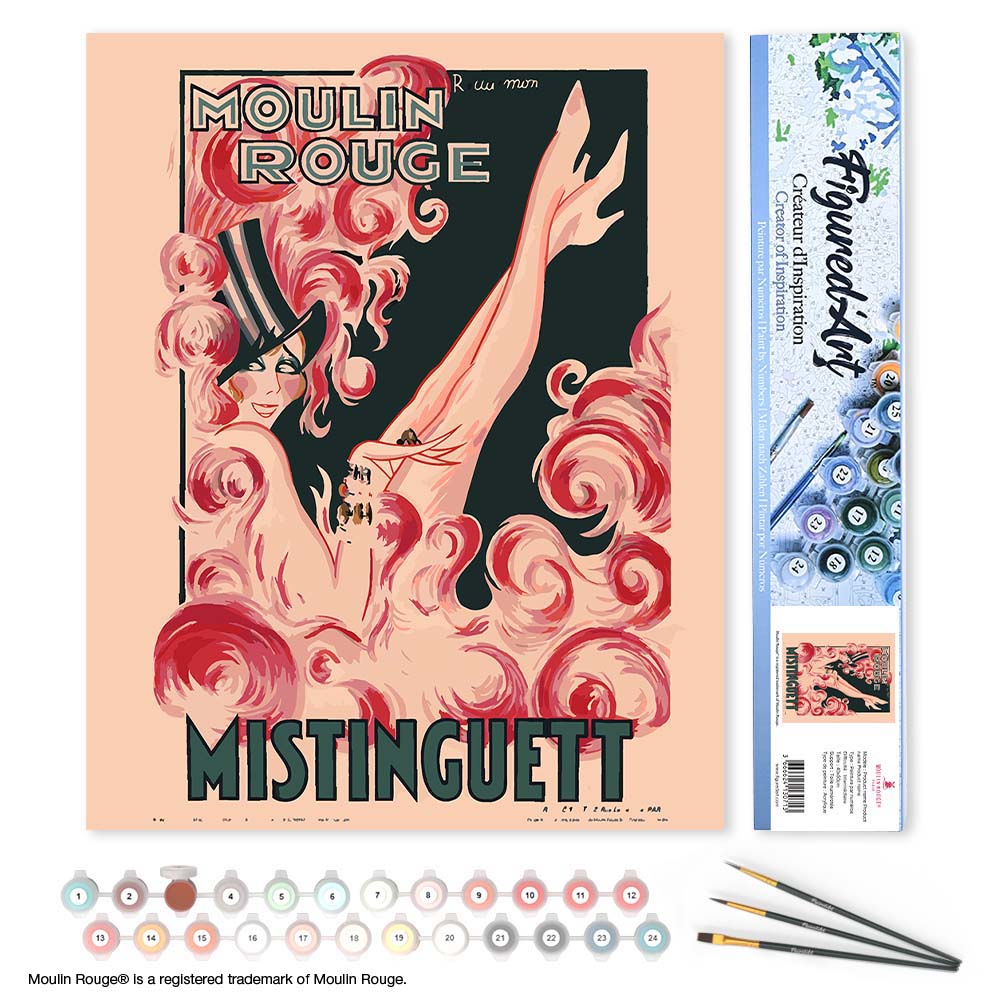 Paint by numbers Poster Moulin Rouge - Mistinguett - Rolled canvas