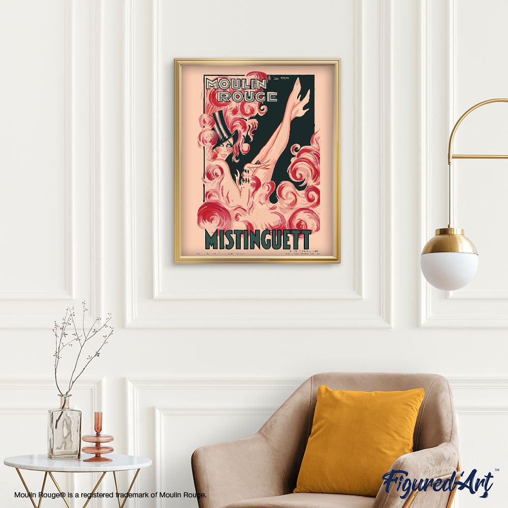 Paint by numbers Poster Moulin Rouge - Mistinguett - Framed canvas
