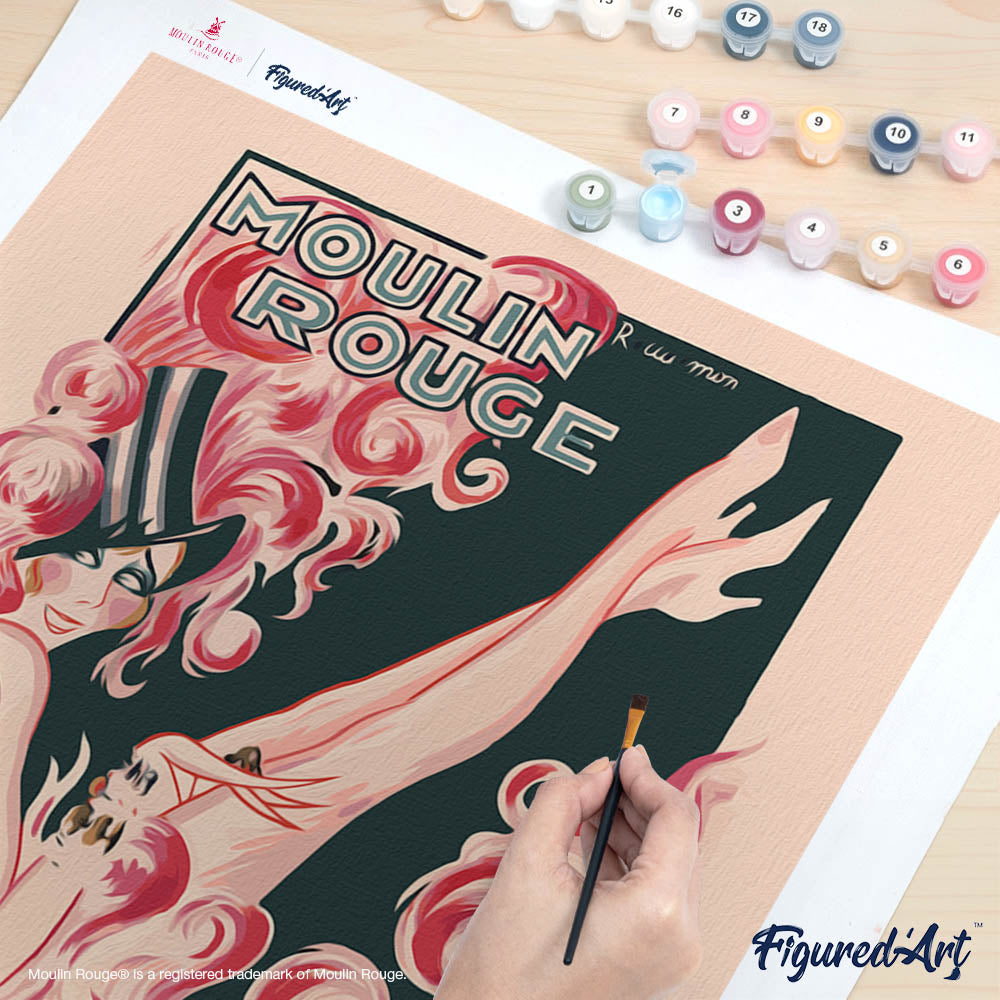 Paint by numbers Poster Moulin Rouge - Mistinguett - Rolled canvas