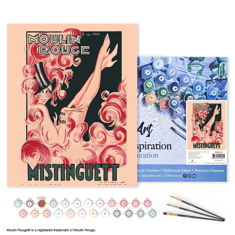 Paint by numbers Poster Moulin Rouge - Mistinguett - Framed canvas