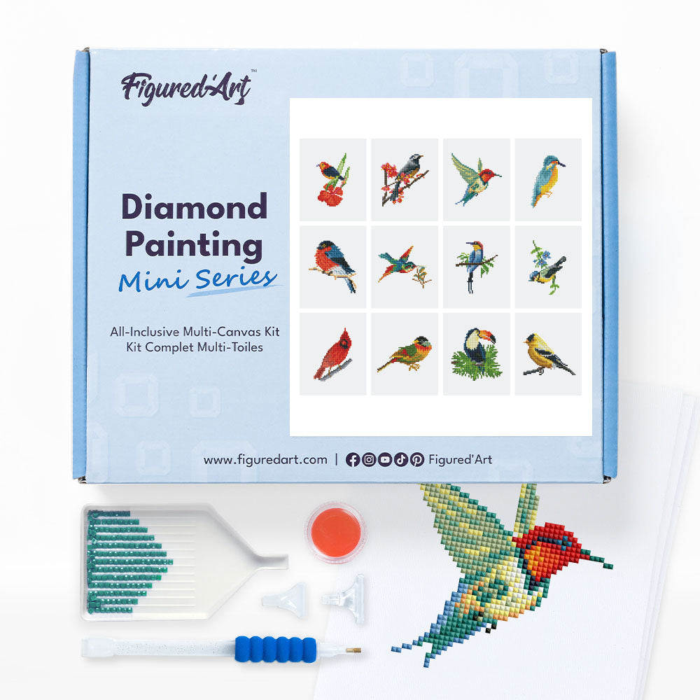 Gem Painting kit - Colourful Birds Paradise series