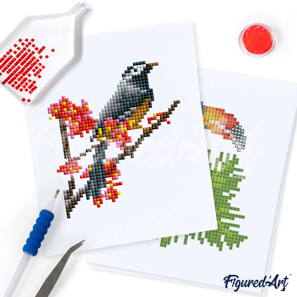 Gem Painting kit - Colourful Birds Paradise series