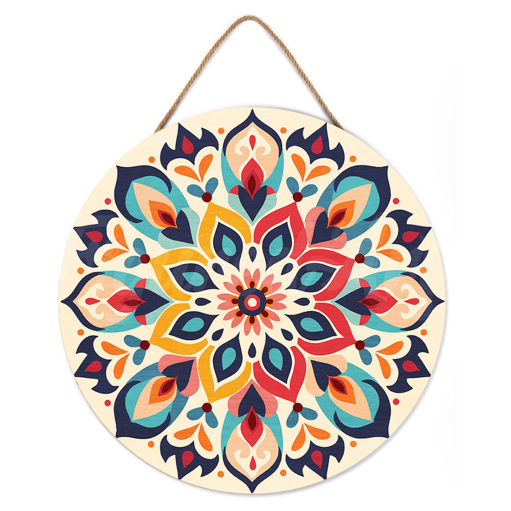 Paint by numbers on Wood Slice - Floral Mandala