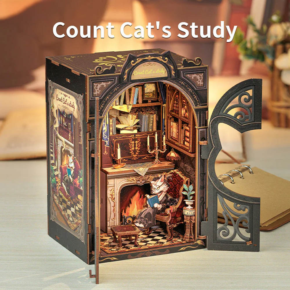 DIY Book Nook kit - Count Cat's Study