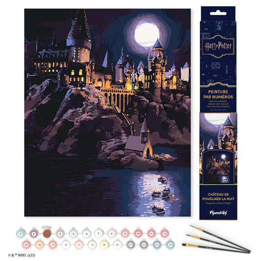 Paint by numbers kit for adults Harry Potter - Hogwarts Castle at Night Figured'Art UK