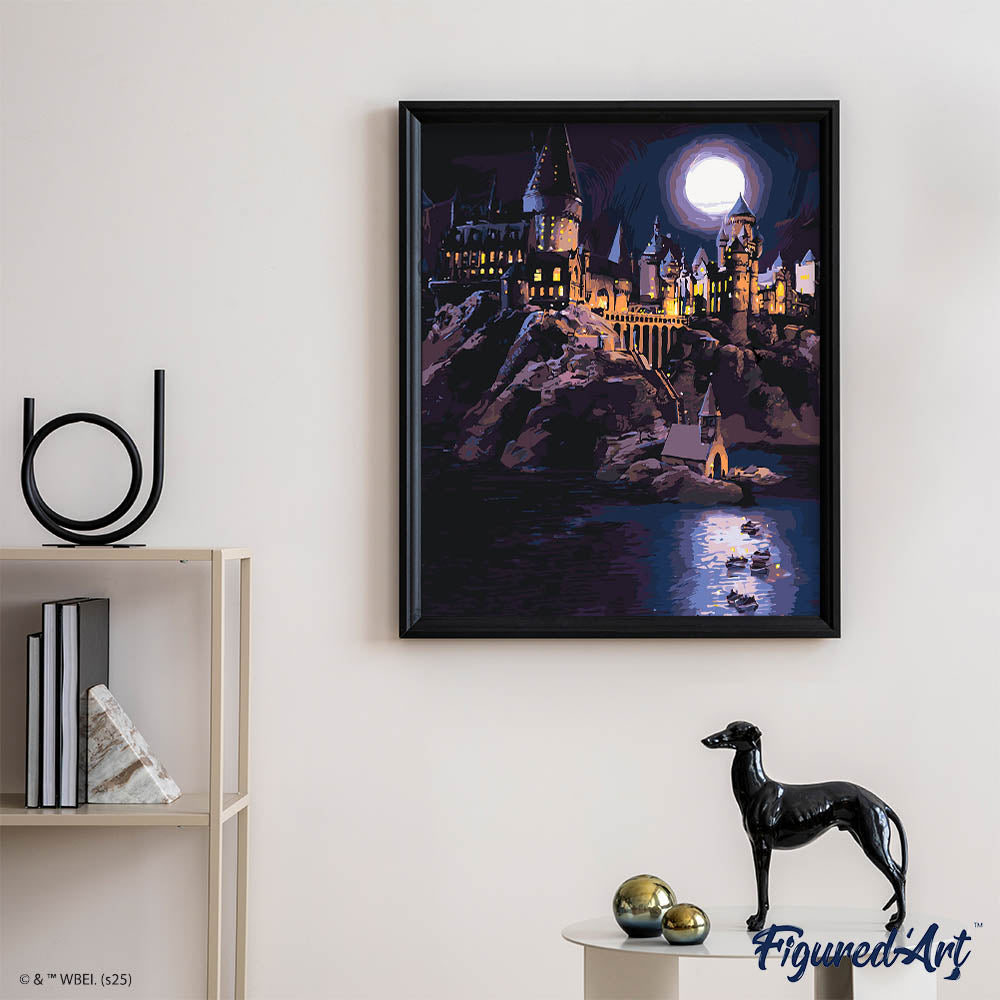 [PRE-ORDER] Paint by numbers Harry Potter - Hogwarts Castle at Night - Rolled canvas