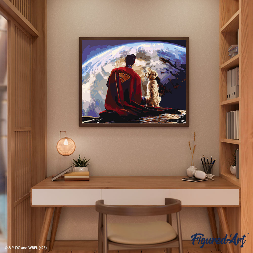 [PRE-ORDER] Paint by numbers Superman and Krypto - Rolled canvas
