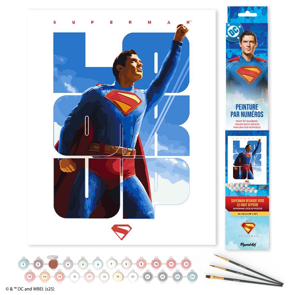 Paint by numbers kit for adults Superman Look Up Poster Figured'Art UK