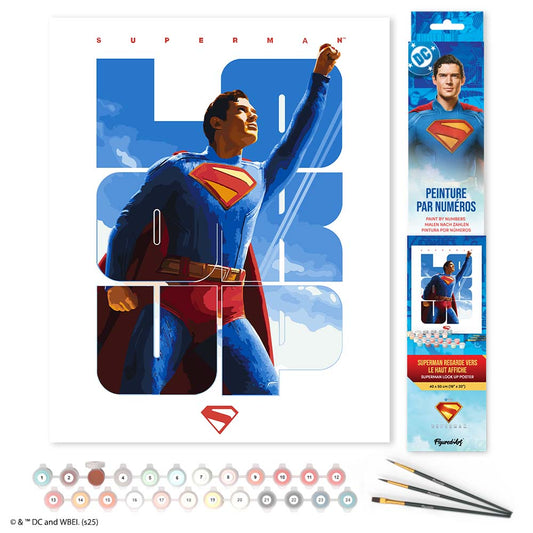 Paint by numbers kit for adults Superman Look Up Poster Figured'Art UK