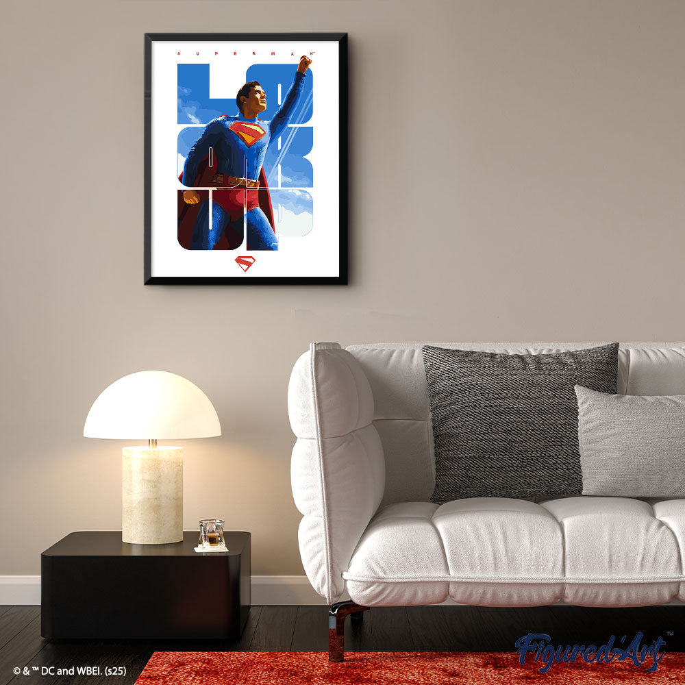 [PRE-ORDER] Paint by numbers Superman Look Up Poster - Framed canvas