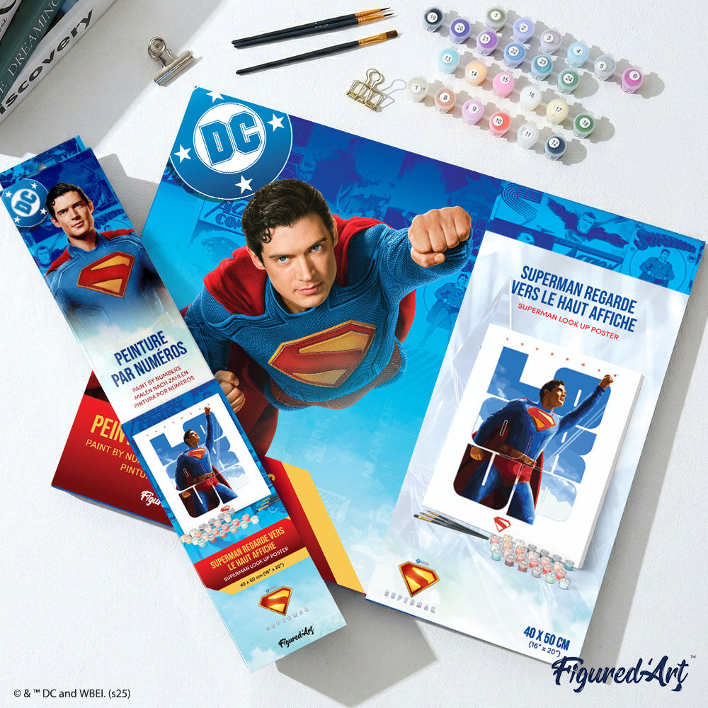 [PRE-ORDER] Paint by numbers Superman Look Up Poster - Framed canvas