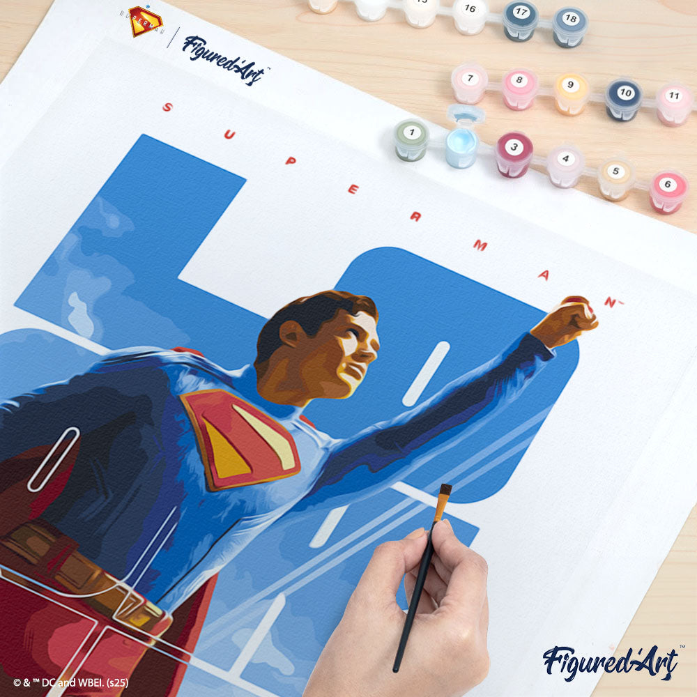 [PRE-ORDER] Paint by numbers Superman Look Up Poster - Rolled canvas