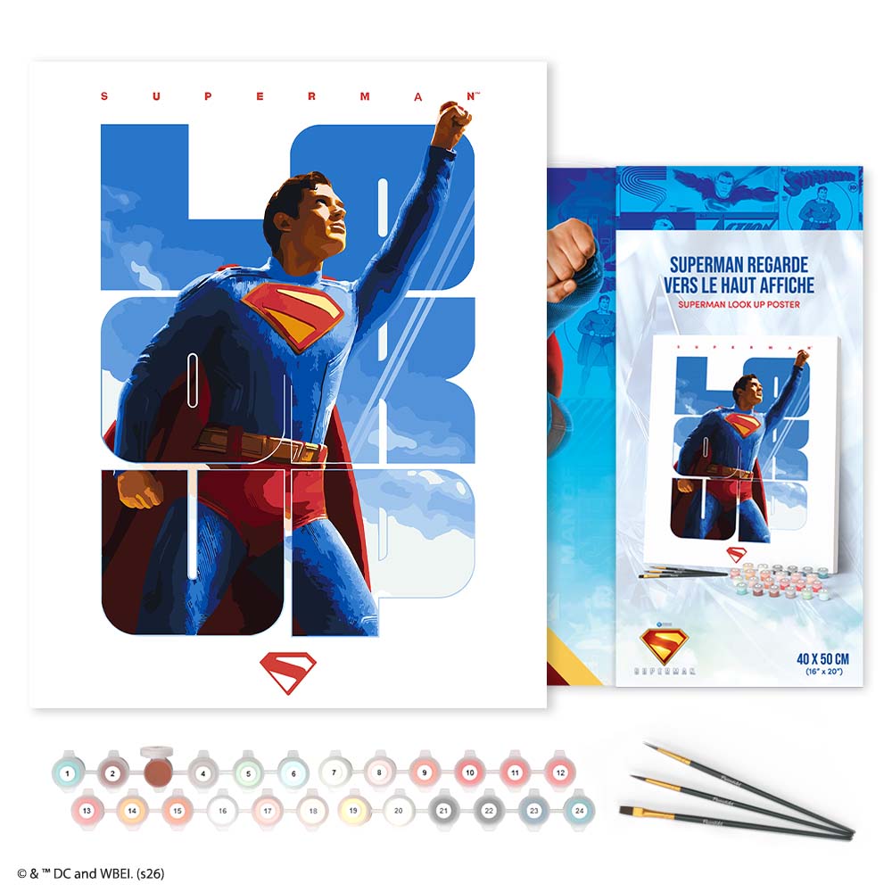Paint by numbers kit for adults Superman Look Up Poster Figured'Art UK