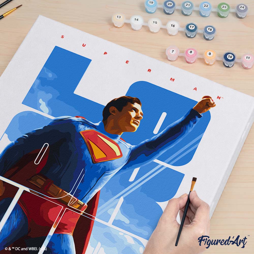 [PRE-ORDER] Paint by numbers Superman Look Up Poster - Framed canvas
