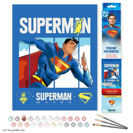 Paint by numbers kit for adults Superman Running Figured'Art UK