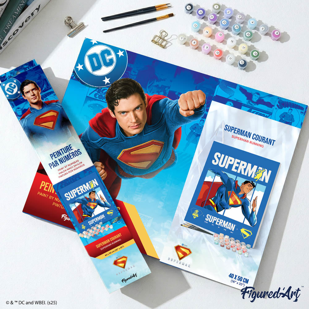 [PRE-ORDER] Paint by numbers Superman Running - Rolled canvas