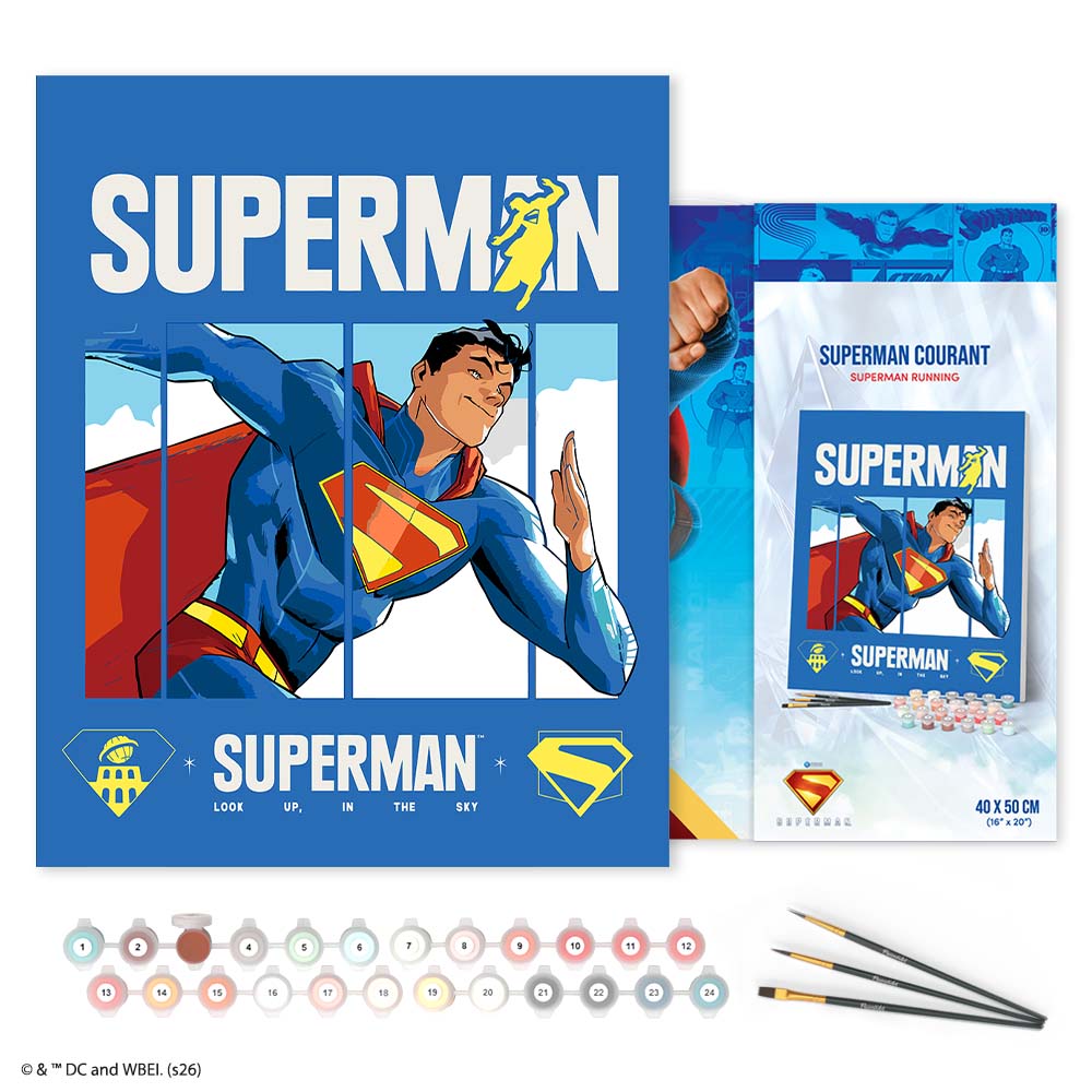 Paint by numbers kit for adults Superman Running Figured'Art UK