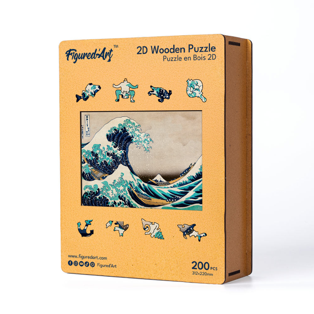 Wooden Puzzle - The Great Wave off Kanagawa by Hokusa