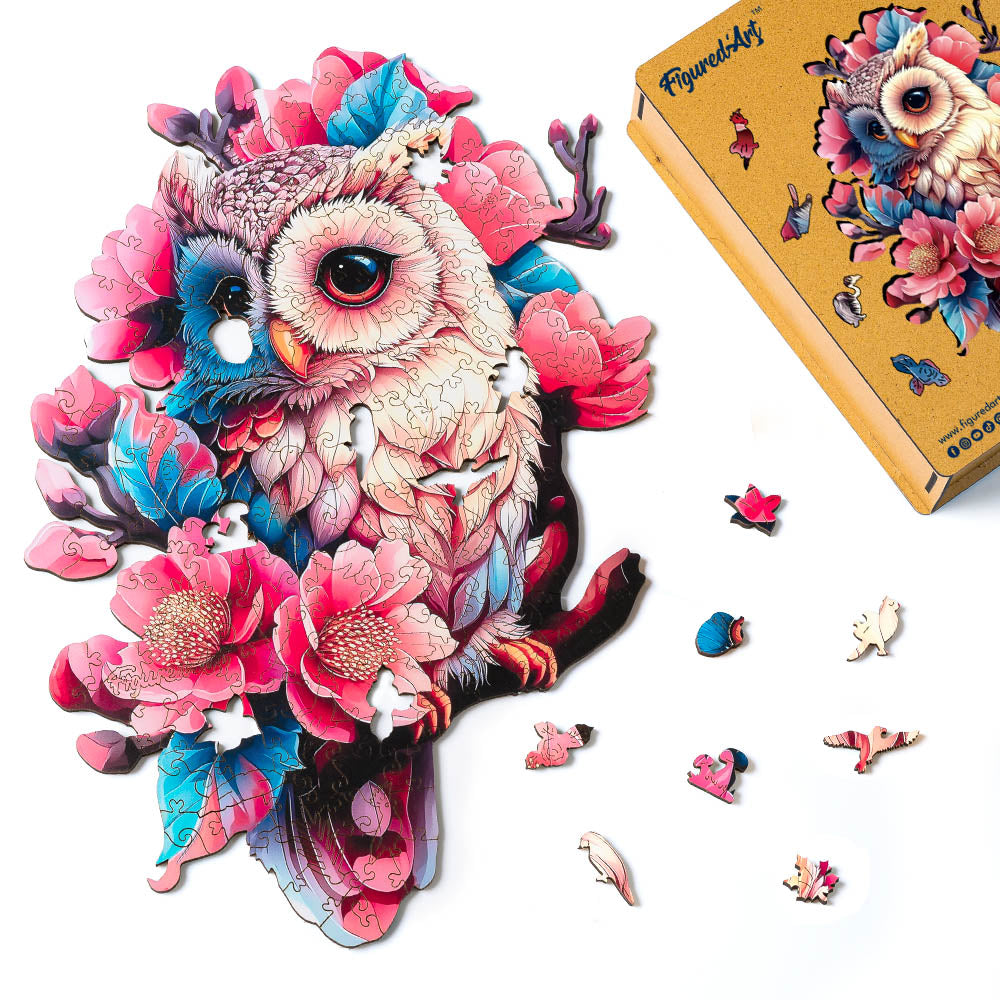 Wooden Puzzle - Floral Owl