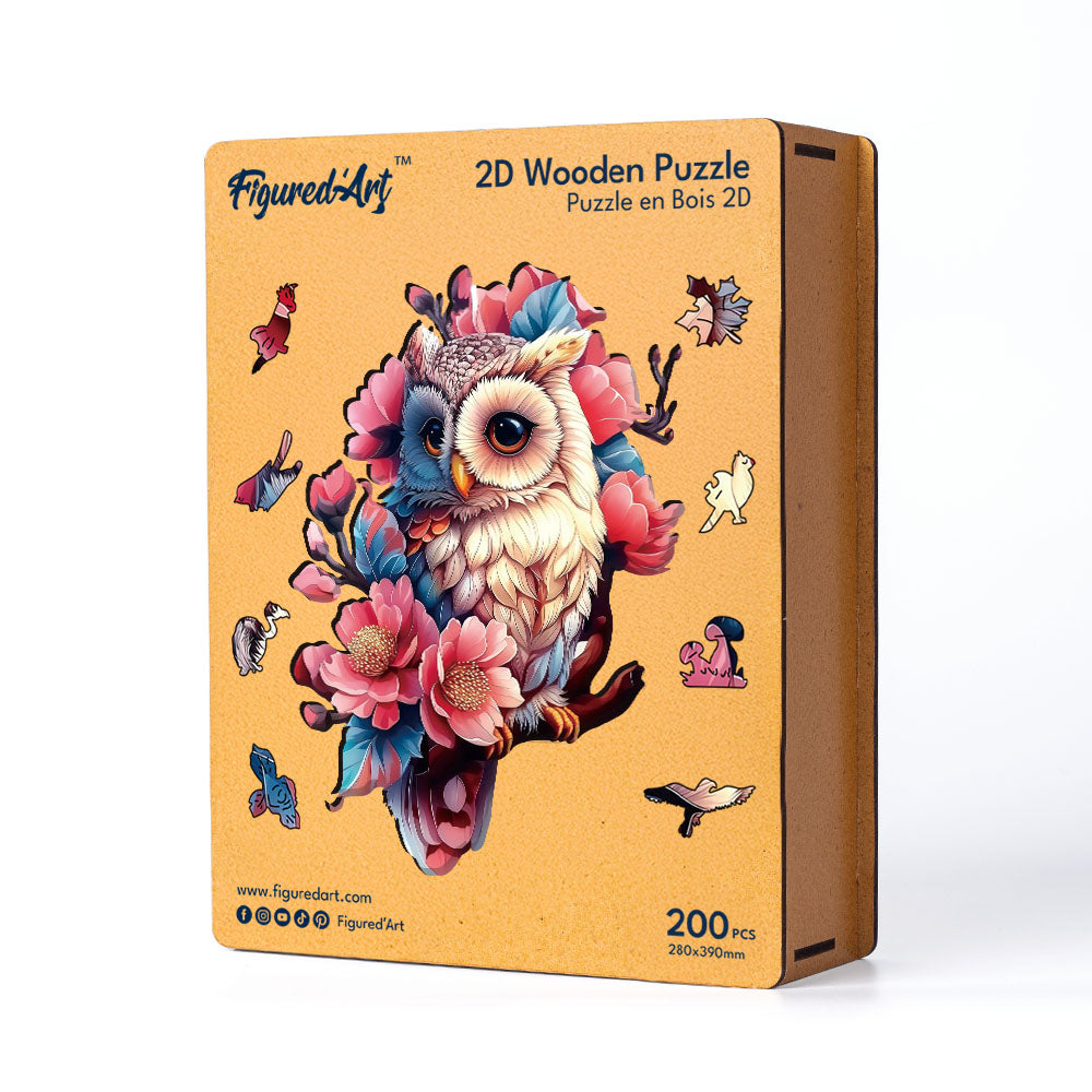 Wooden Puzzle - Floral Owl