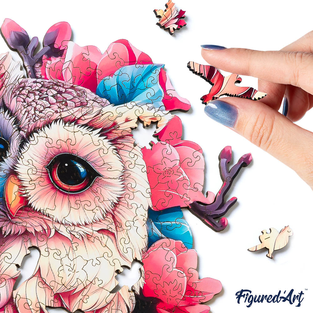 Wooden Puzzle - Floral Owl