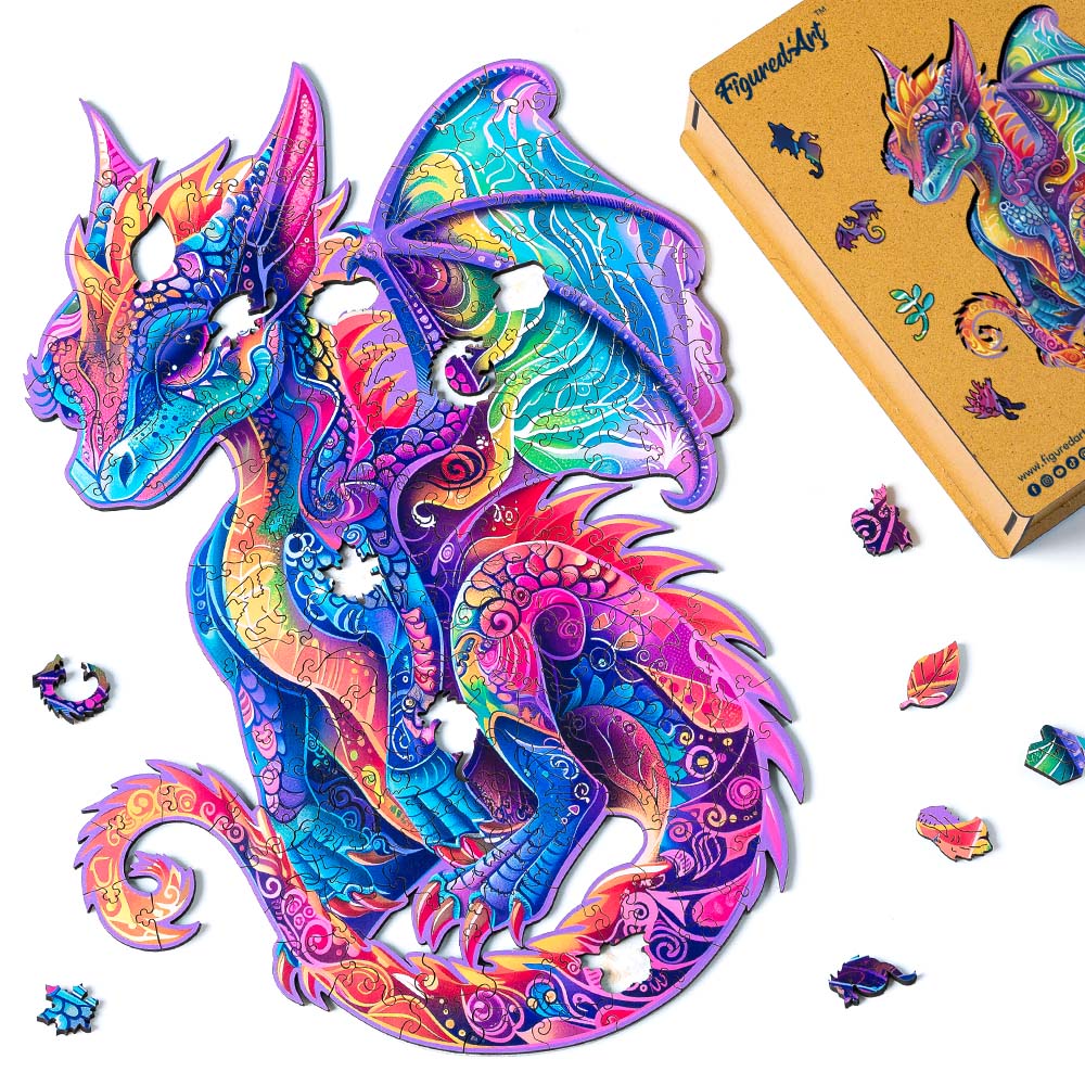 Wooden Puzzle - Vibrant Dragon