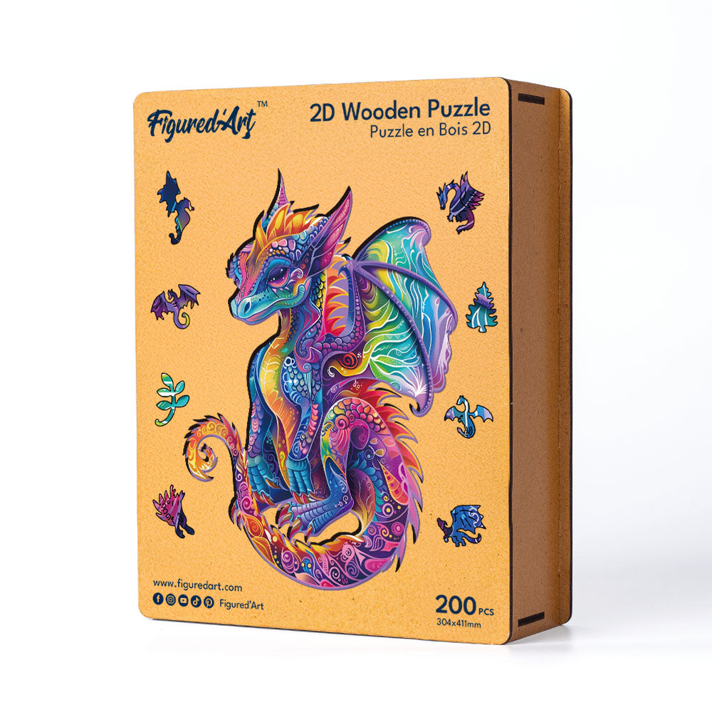 Wooden Puzzle - Vibrant Dragon