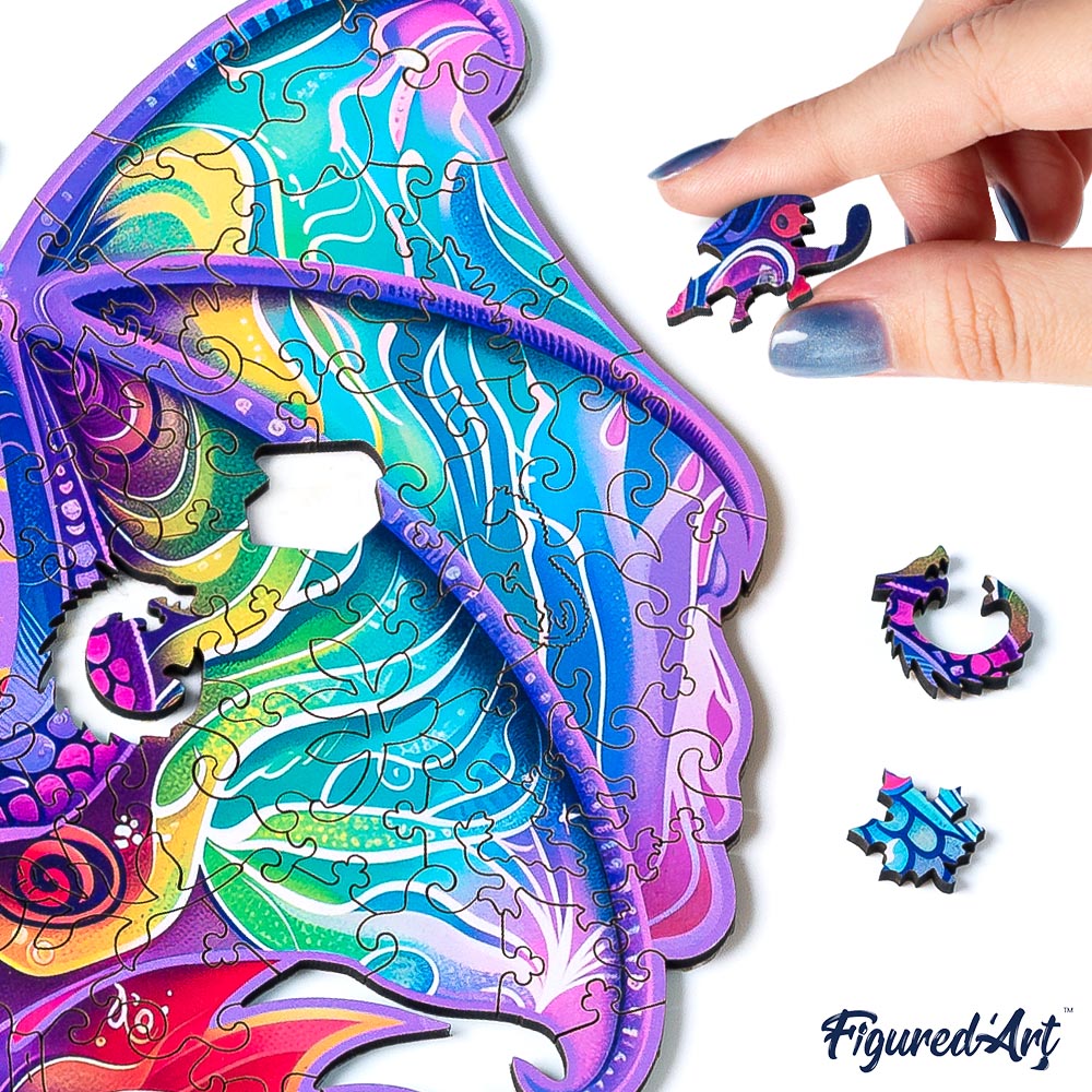 Wooden Puzzle - Vibrant Dragon