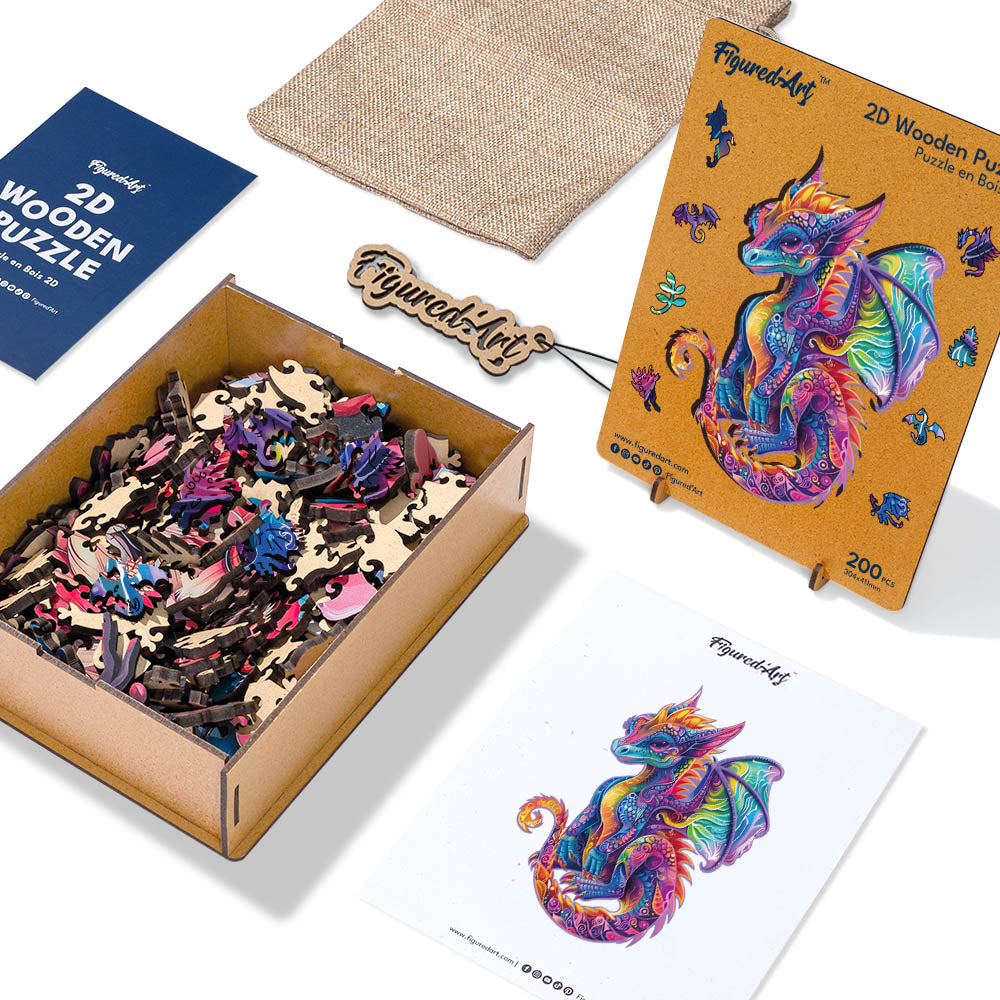 Wooden Puzzle - Vibrant Dragon