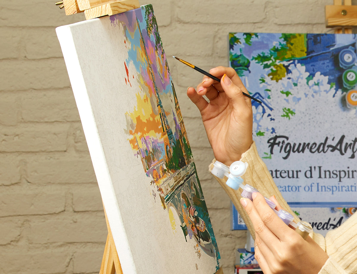 Paint by numbers Holiday Coffee Time - Framed canvas