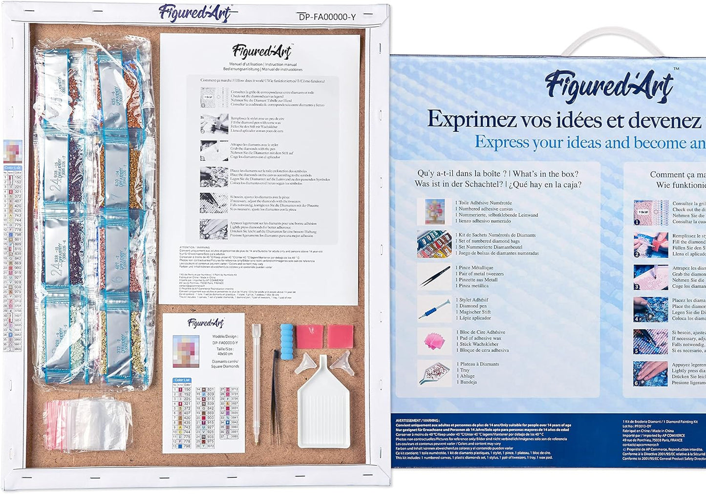 Diamond Painting - Cranes and Mount Fuji View 40x50cm Framed canvas