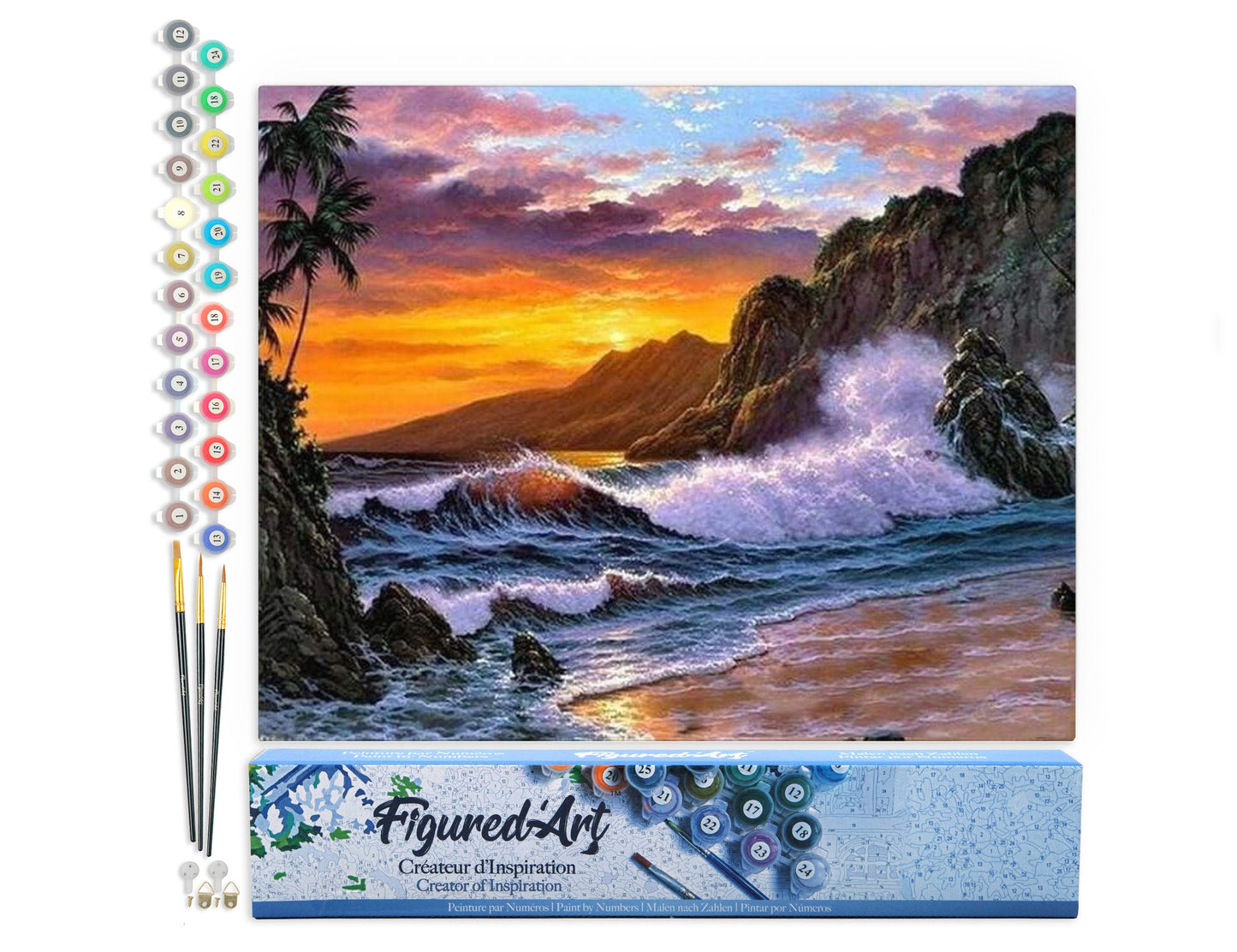 Paint by numbers Cliff and Waves - Rolled canvas