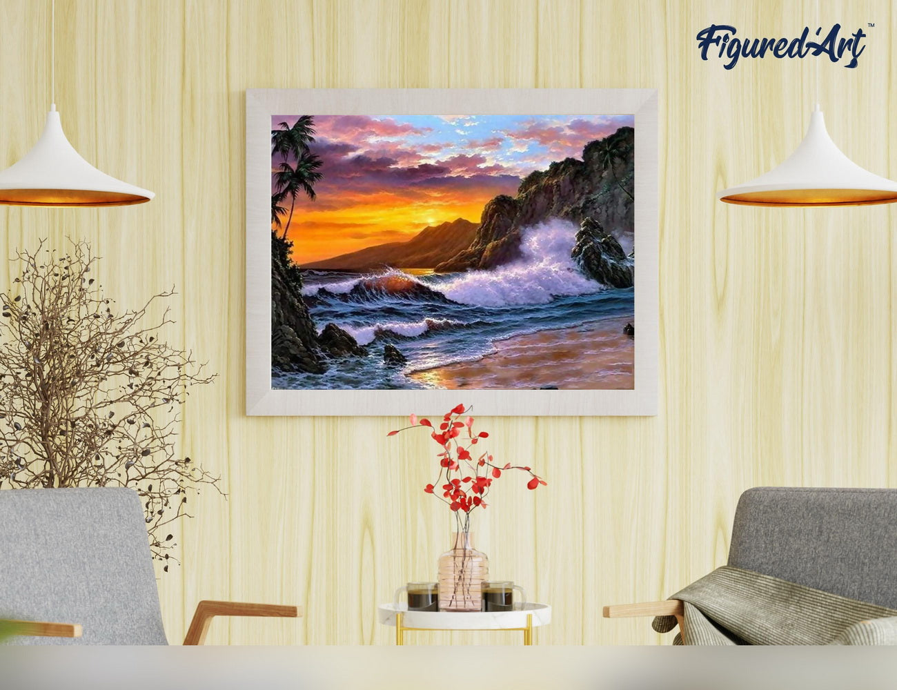 Paint by numbers Cliff and Waves - Rolled canvas