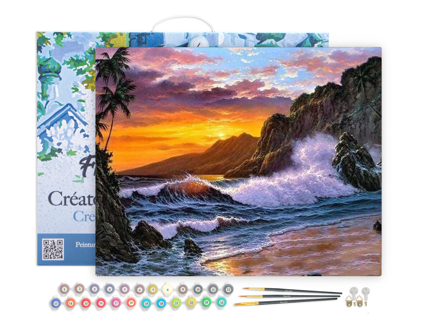 Paint by numbers Cliff and Waves - Framed canvas