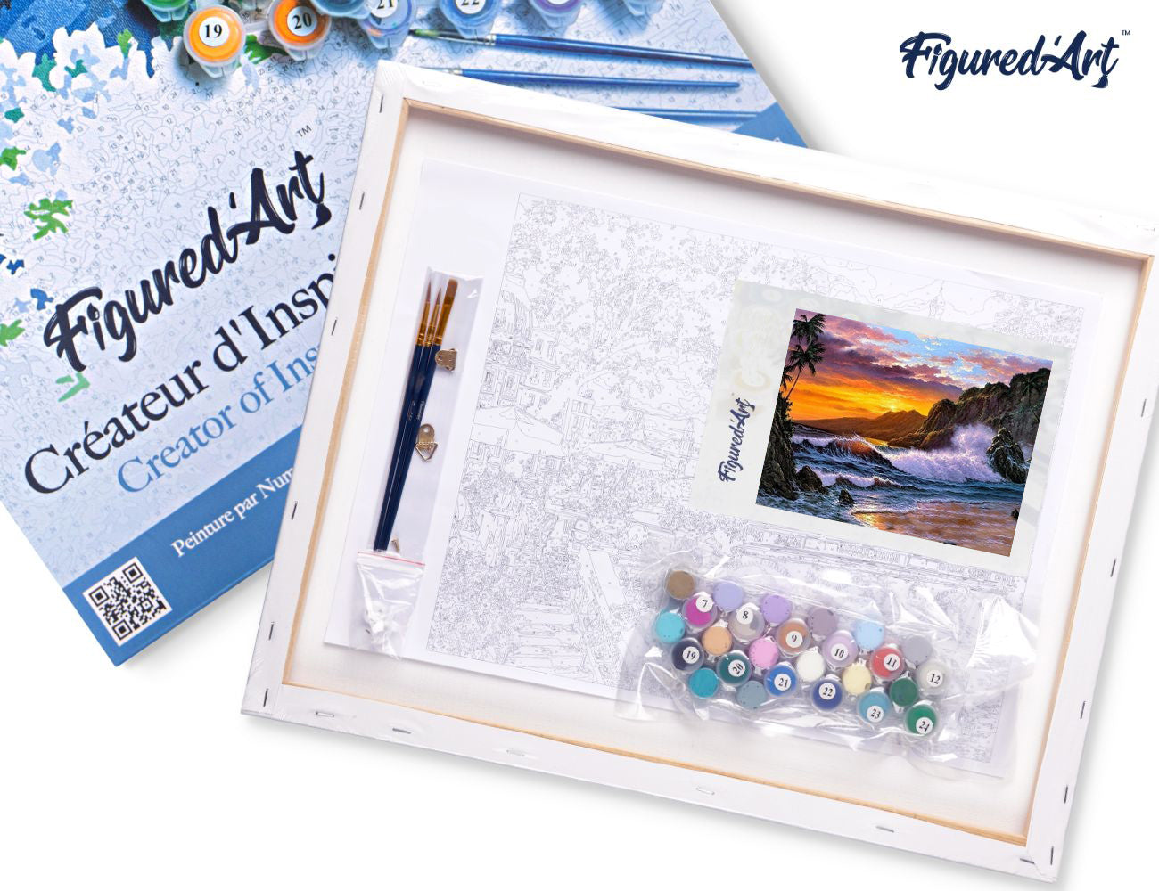 Paint by numbers Cliff and Waves - Framed canvas